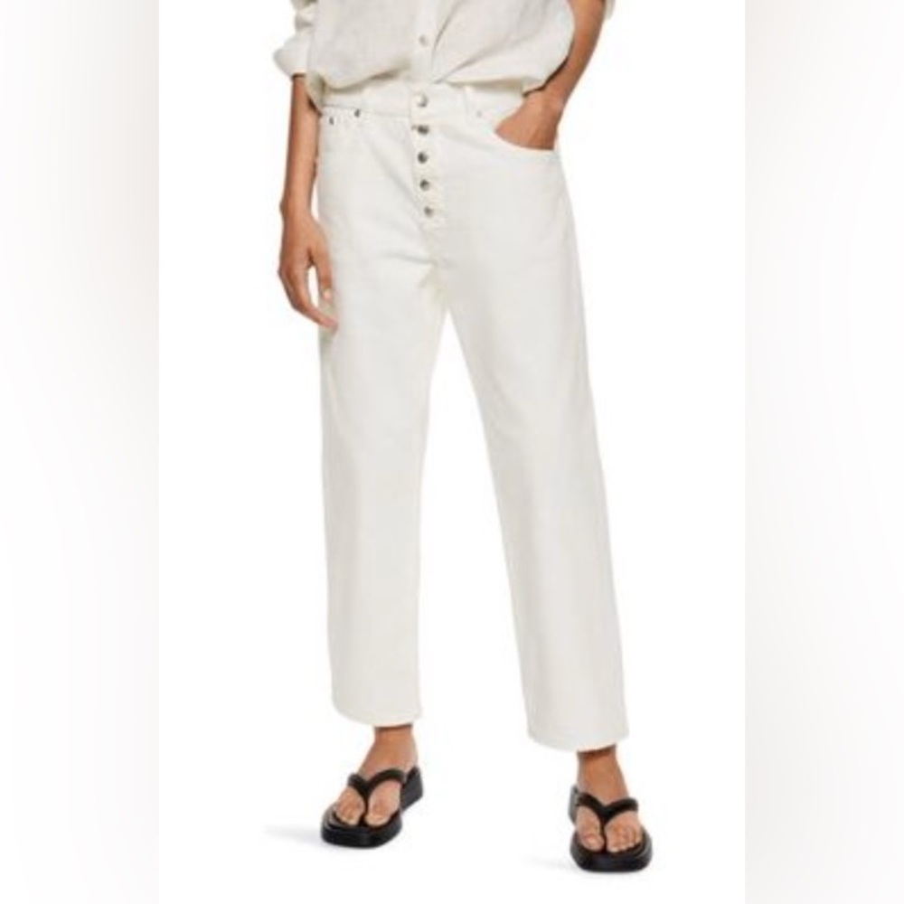 Mango Button Up Jeans, Off White, Women’s Size 10